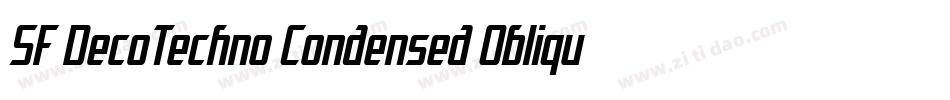SF DecoTechno Condensed Oblique字体转换